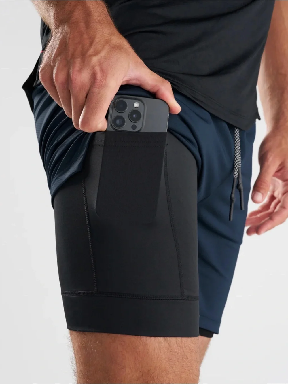 Three Nails Pro Tech 2.0 Lined Shorts Midnight Navy Men’s size Small* Drawstring - Picture 9 of 10
